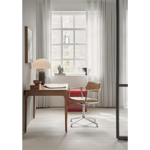 Vipp 453 Swivel Drejestol med Hjul Aluminium/Sort Láder