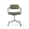 Vipp 453 Swivel Drejestol med Hjul Aluminium/Bosco Grøn Láder