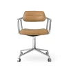 Vipp 453 Swivel Drejestol med Hjul Aluminium/Sand Láder