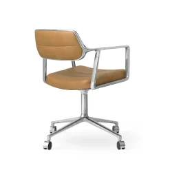 Vipp 453 Swivel Drejestol med Hjul Aluminium/Sand Láder