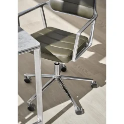 Vipp 453 Swivel+ Drejestol med Hjul Aluminium/Bosco Green
