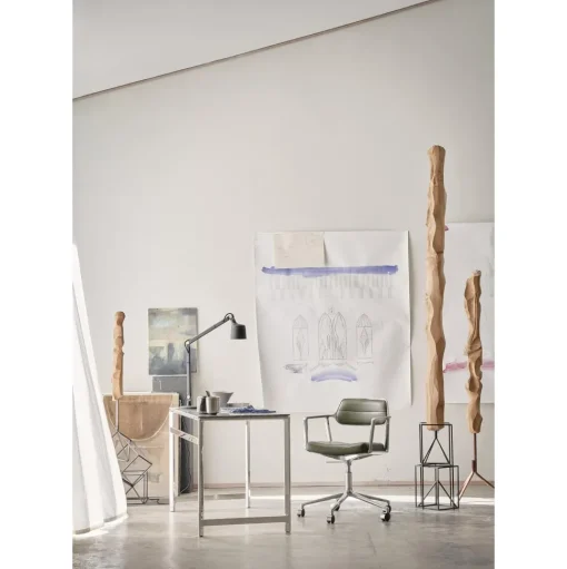 Vipp 453 Swivel+ Drejestol med Hjul Aluminium/Bosco Green