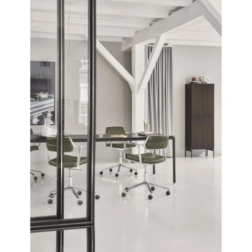 Vipp 453 Swivel+ Drejestol med Hjul Aluminium/Bosco Green