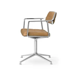 Vipp 453 Swivel Drejestol med Gulvglidere Aluminium/Sand Láder
