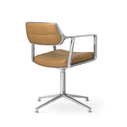 Vipp 453 Swivel Drejestol med Gulvglidere Aluminium/Sand Láder