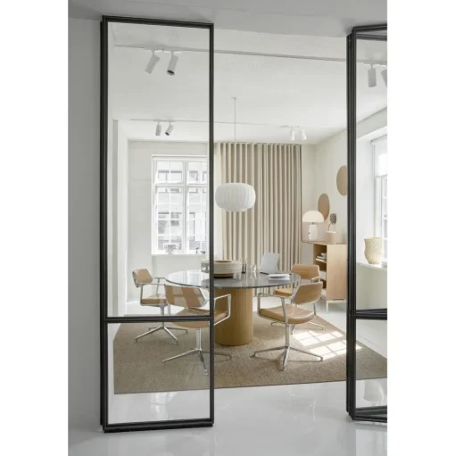 Vipp 453 Swivel Drejestol med Gulvglidere Aluminium/Sand Láder