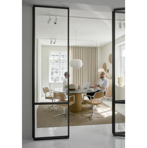 Vipp 453 Swivel Drejestol med Gulvglidere Aluminium/Sand Láder