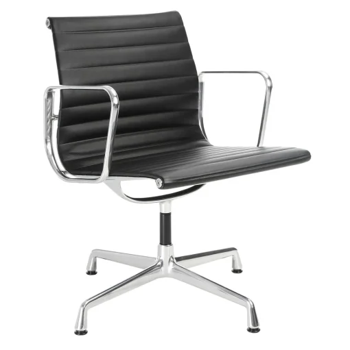 Vitra Aluminium EA 108 Kontorstol med Swivel Sort/Krom