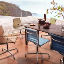 Vitra Aluminium EA 108 Kontorstol med Swivel Sort/Krom