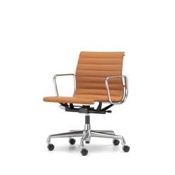 Vitra EA 118 Kontorstol med Swivel/Armlán/Vippemekanisme Cognac Láder/Krom Stel