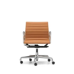 Vitra EA 118 Kontorstol med Swivel/Armlán/Vippemekanisme Cognac Láder/Krom Stel