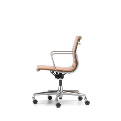Vitra EA 118 Kontorstol med Swivel/Armlán/Vippemekanisme Cognac Láder/Krom Stel