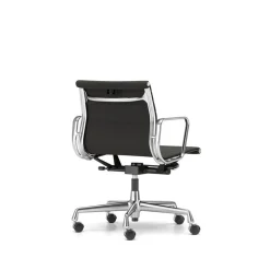 Vitra EA118 Kontorstol med Swivel/Armlán/Vippemekanisme Sort Láder/Krom Stel