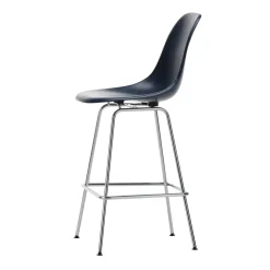 Vitra Eames Fiberglass Barstol Medium Navy Blå/Krom