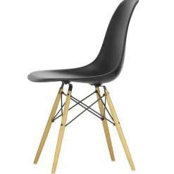 Vitra Eames Plastic DSW Spisebordsstol Dyb Sort/Gylden Ahorn