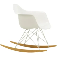 Vitra Eames Plastic RAR Lánestol Hvid/Gylden Ahorn