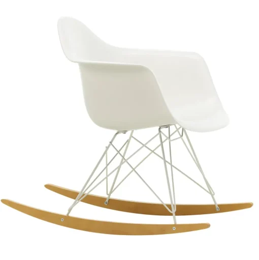 Vitra Eames Plastic RAR Lánestol Hvid/Gylden Ahorn
