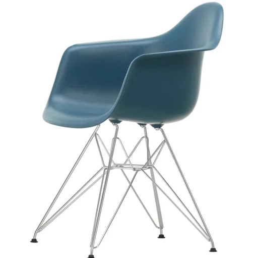Vitra Eames Plastic RE DAR Spisebordsstol Sea Blue/Krom