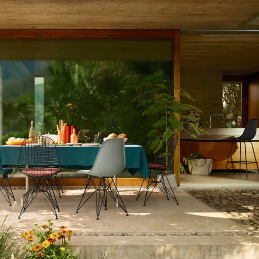 Vitra Eames Plastic RE DAR Spisebordsstol Pebble/Sort