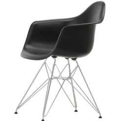 Vitra Eames Plastic RE DAR Spisebordsstol Deep Black/Krom