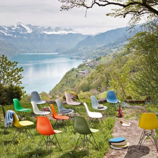 Vitra Eames Plastic RE DSR Spisebordsstol Sea blue/Sky Blue