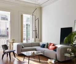 Vitra Eames Sofabord Firkantet Hvid Marmor/Sort Ask