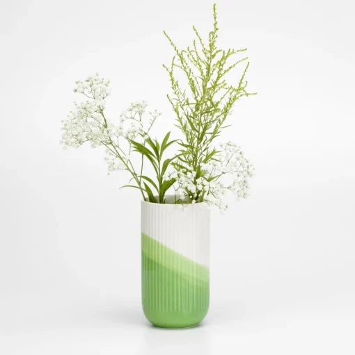 Vitra Herringbone Ribbed Vase Grøn