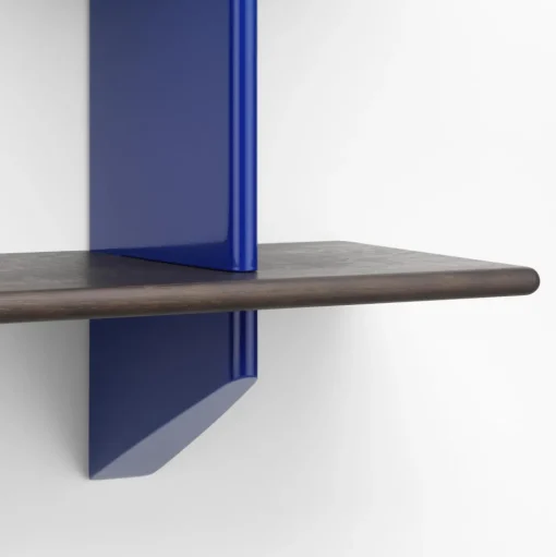Vitra Rayonnage Mural Reol Prouvé Bleu Marcoule/Mørk Egetrá