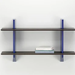 Vitra Rayonnage Mural Reol Prouvé Bleu Marcoule/Mørk Egetrá