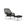 Vitra Slow Chair & Ottoman Tricot/Sort/Poleret
