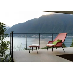 Vitra Slow Chair & Ottoman Tricot/Sort/Poleret