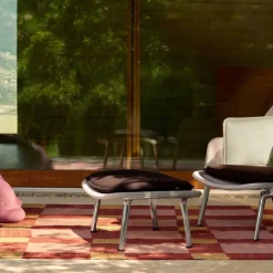 Vitra Slow Chair & Ottoman Tricot/Sort/Poleret
