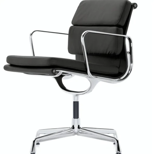Vitra Soft Pad EA 208 Kontorstol med Swivel Sort/Krom