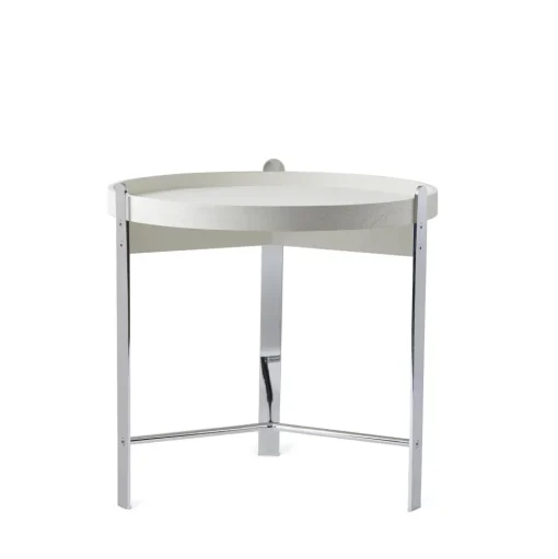 Warm Nordic Compose SofabordØ50 Hvid Krom