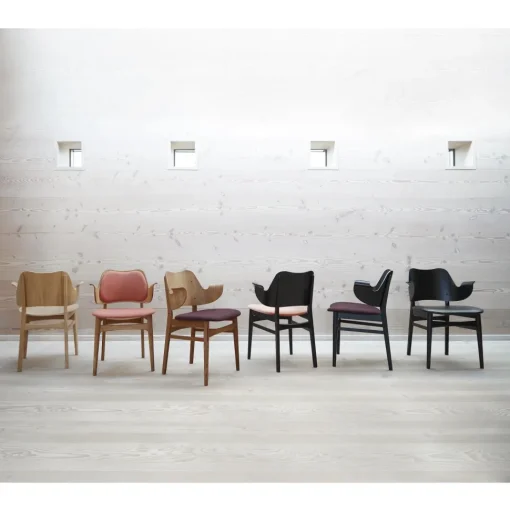 Warm Nordic Gesture Spisebordsstol med Sádepolstring Sort Bejdset Birk/Prescott 207