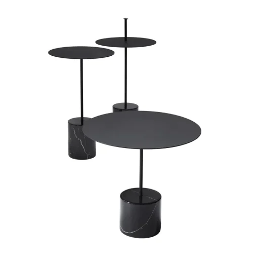 Wendelbo Calibre Sidebord Højt Sort/Sort Marmor