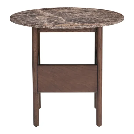 Wendelbo Collect SidebordØ60 Emperador Marmor /Mørkebrun Egetrá