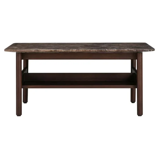 Wendelbo Collect Sofabord 78x78 Emperador Marmor /Mørkebrun Egetrá
