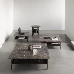 Wendelbo Collect Sofabord 78x78 Emperador Marmor /Mørkebrun Egetrá