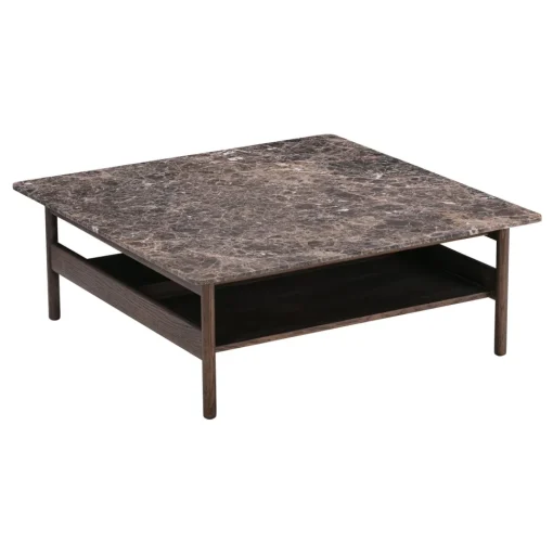 Wendelbo Collect Sofabord 95x95 Emperador Marmor /Mørkebrun Egetrá