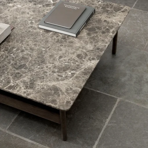 Wendelbo Collect Sofabord 95x95 Emperador Marmor /Mørkebrun Egetrá