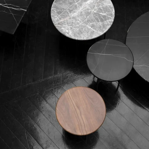 Wendelbo Floema SidebordØ40 Sort Nero Marquina Marmor