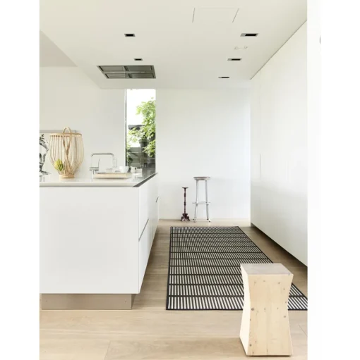 Woodnotes Cut Stripe Gulvtáppe 140x200 Papirgarn/Stone White
