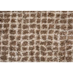Woodnotes Grid Håndknyttet Uld Gulvtáppe 140 x 200 cm Hvid/Camel