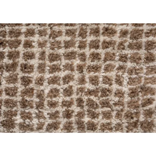 Woodnotes Grid Håndknyttet Uld Gulvtáppe 140 x 200 cm Hvid/Camel