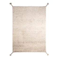 Woodnotes Uni Håndknyttet Uld Gulvtáppe 140 x 200 cm Ivory Hvid