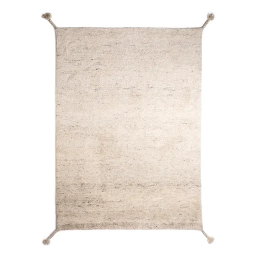 Woodnotes Uni Håndknyttet Uld Gulvtáppe 140 x 200 cm Ivory Hvid
