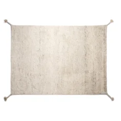Woodnotes Uni Håndknyttet Uld Gulvtáppe 140 x 200 cm Ivory Hvid