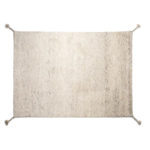 Woodnotes Uni Håndknyttet Uld Gulvtáppe 140 x 200 cm Ivory Hvid