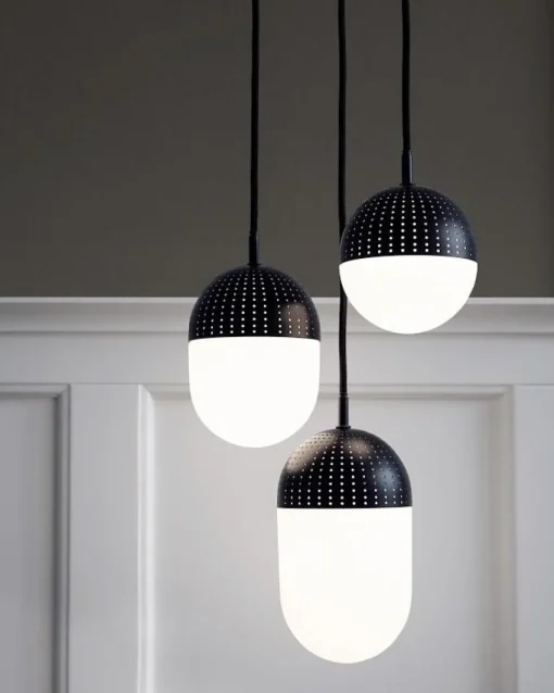 Woud Dot Pendel Mellem Sort/Opal